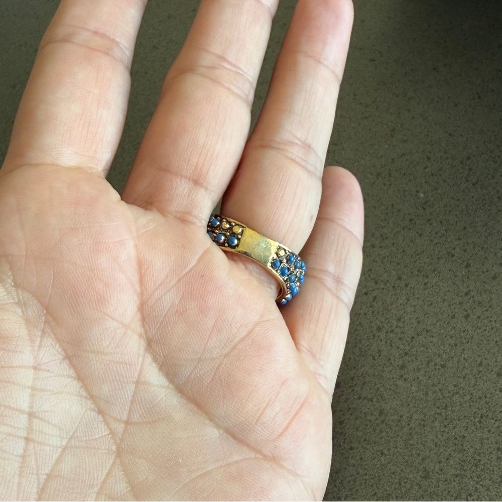 Bold Chunky Turquoise Cabochon Statement Rings - Picture 5 of 9